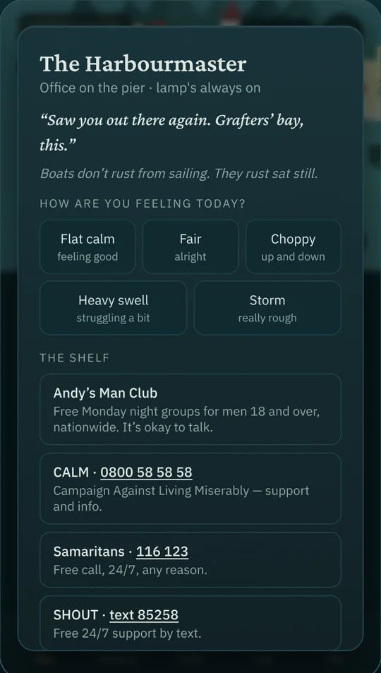 Help on the pier screen